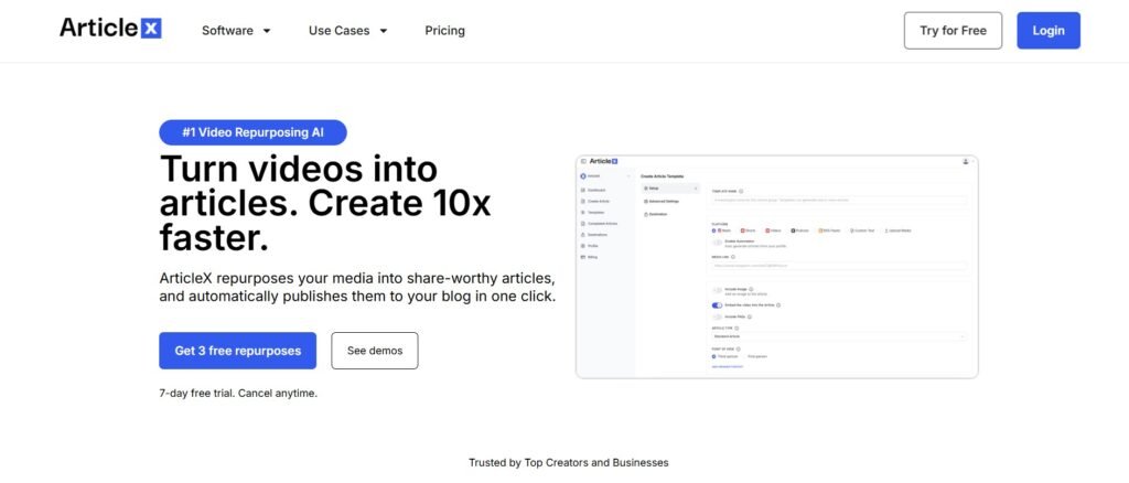 ArticleX: Transform Your Videos into Compelling Articles 1 ArticleX 1
