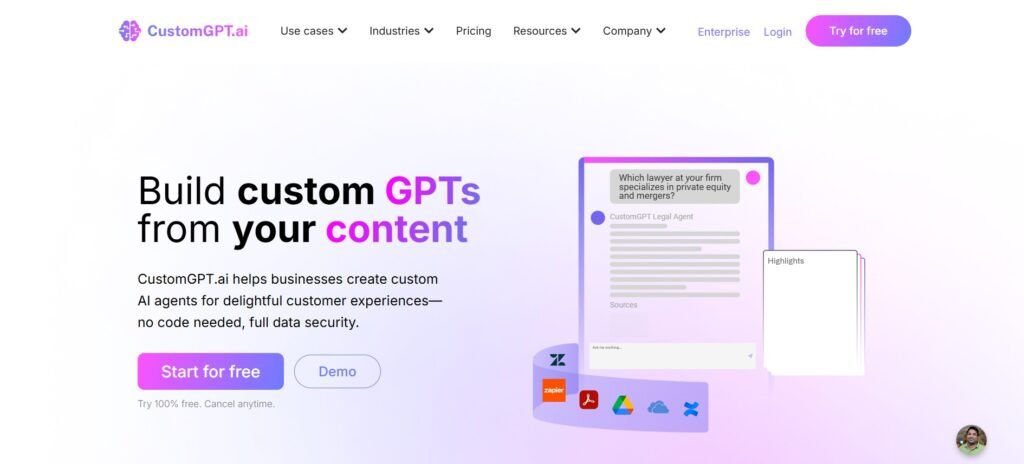CustomGPT AI: Building Custom AI Agents for Business Success 1 CustomGPT AI 1