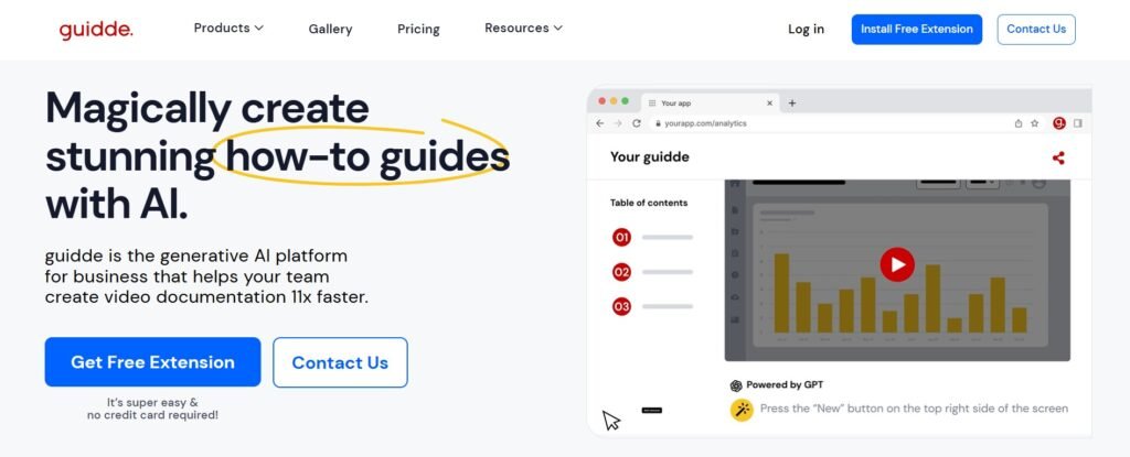 Guidde AI: Transforming Business Documentation with AI-Powered Video Tutorials 1 Guidde AI 1