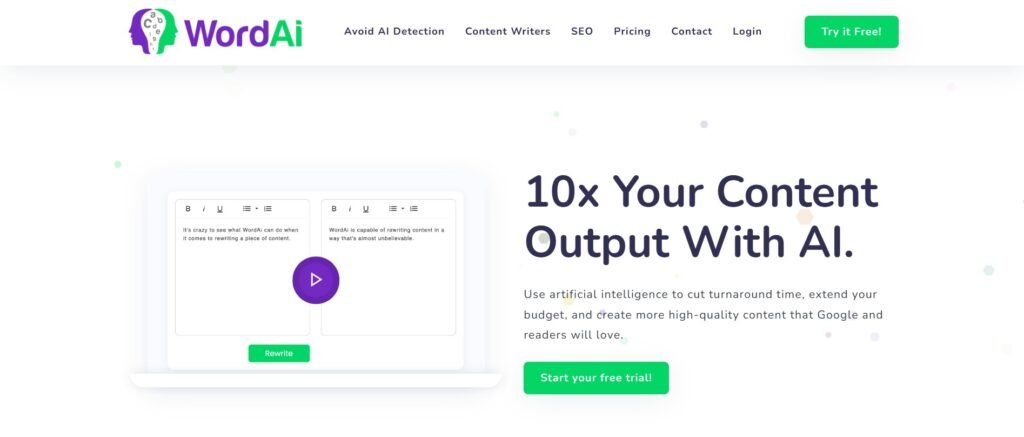 WordAI: The AI-Powered Solution for Scaling Quality Content Production 1 WordAI 1